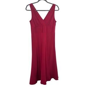 J.Crew Sophia 100% Silk Formal Deep Red Sleeveless Dress Size 10P
